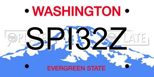 SPI32Z Washington License Plate