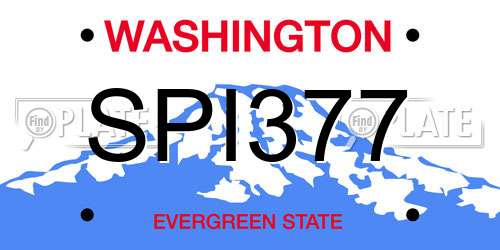 SPI377 Washington License Plate