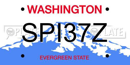 SPI37Z Washington License Plate