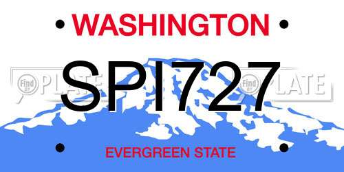 SPI727 Washington License Plate