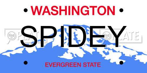SPIDEY Washington License Plate