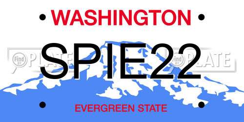 SPIE22 Washington License Plate