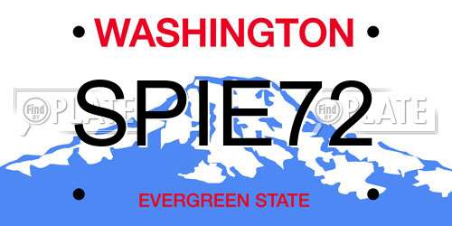 SPIE72 Washington License Plate