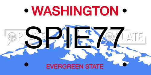 SPIE77 Washington License Plate