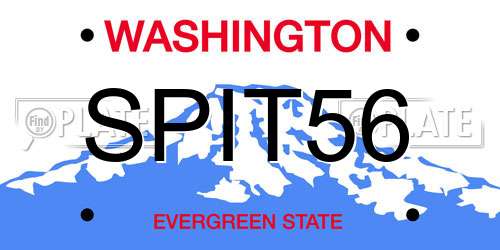 SPIT56 Washington License Plate