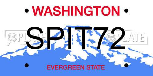 SPIT72 Washington License Plate
