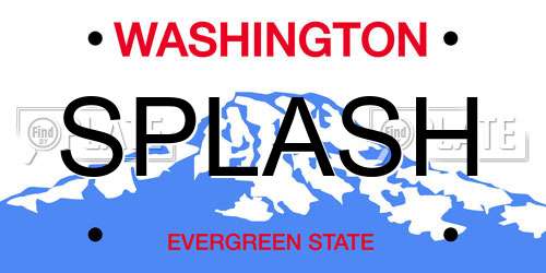 SPLASH Washington License Plate