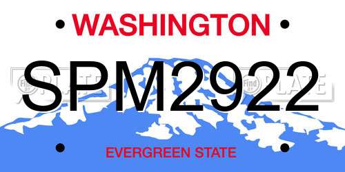 SPM2922 Washington License Plate