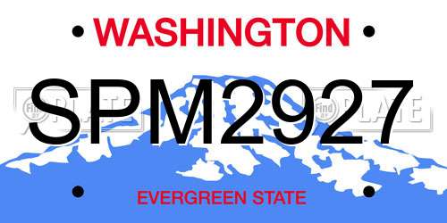 SPM2927 Washington License Plate
