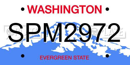 SPM2972 Washington License Plate
