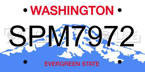 SPM7972 Washington License Plate