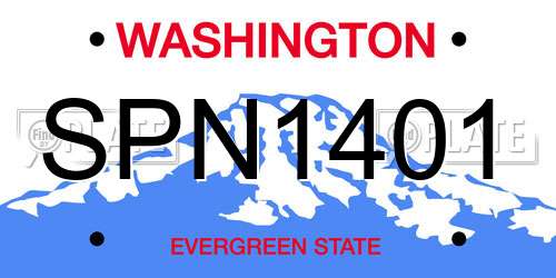 SPN1401 Washington License Plate