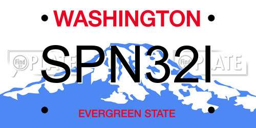 SPN32I Washington License Plate