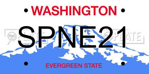 SPNE21 Washington License Plate