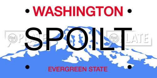SPOILT Washington License Plate