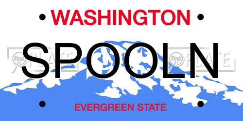 SPOOLN Washington License Plate