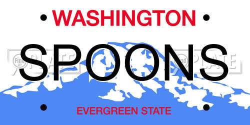 SPOONS Washington License Plate