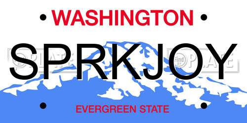 SPRKJOY Washington License Plate