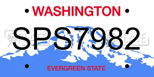 SPS7982 Washington License Plate
