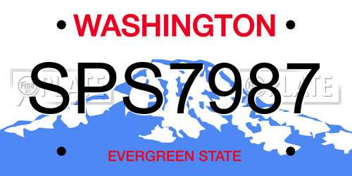SPS7987 Washington License Plate