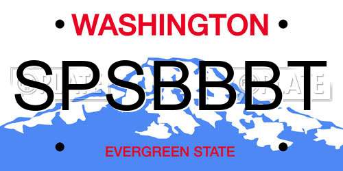 SPSBBBT Washington License Plate