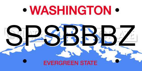 SPSBBBZ Washington License Plate