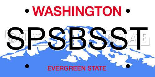 SPSBSST Washington License Plate