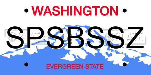 SPSBSSZ Washington License Plate