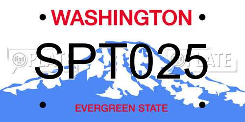 SPT025 Washington License Plate