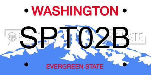 SPT02B Washington License Plate