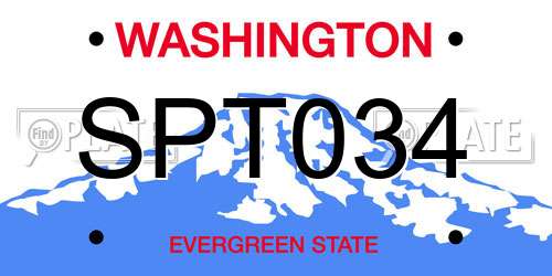 SPT034 Washington License Plate