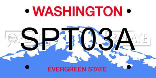 SPT03A Washington License Plate