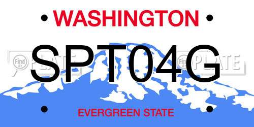 SPT04G Washington License Plate