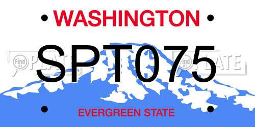 SPT075 Washington License Plate
