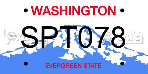 SPT078 Washington License Plate