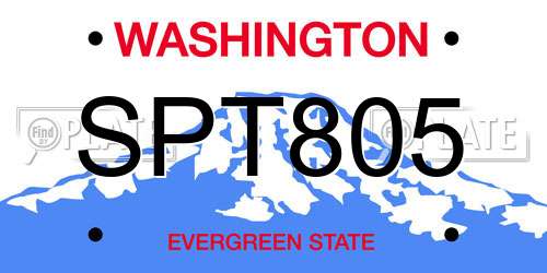 SPT805 Washington License Plate