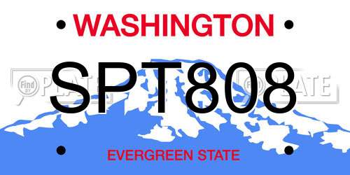 SPT808 Washington License Plate