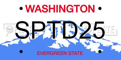 SPTD25 Washington License Plate