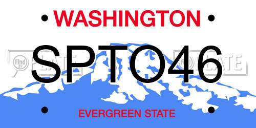 SPTO46 Washington License Plate