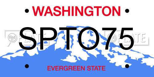 SPTO75 Washington License Plate