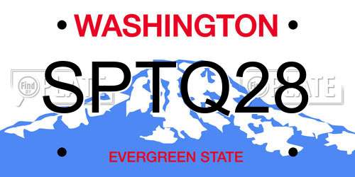 SPTQ28 Washington License Plate