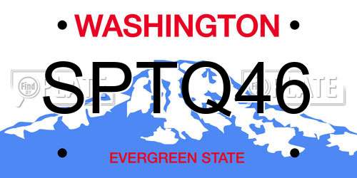 SPTQ46 Washington License Plate