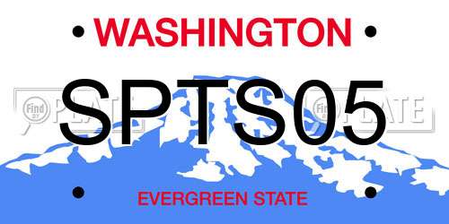 SPTS05 Washington License Plate