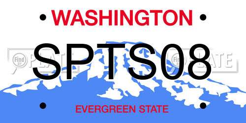 SPTS08 Washington License Plate