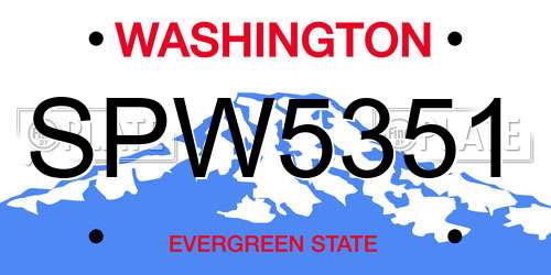 SPW5351 Washington License Plate