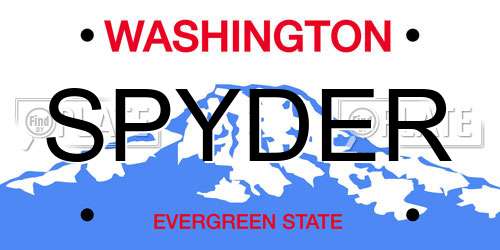 SPYDER Washington License Plate