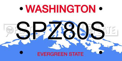 SPZ80S Washington License Plate