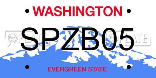 SPZB05 Washington License Plate