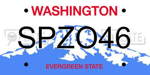 SPZO46 Washington License Plate