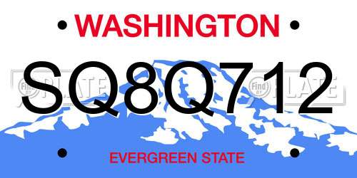 SQ8Q712 Washington License Plate